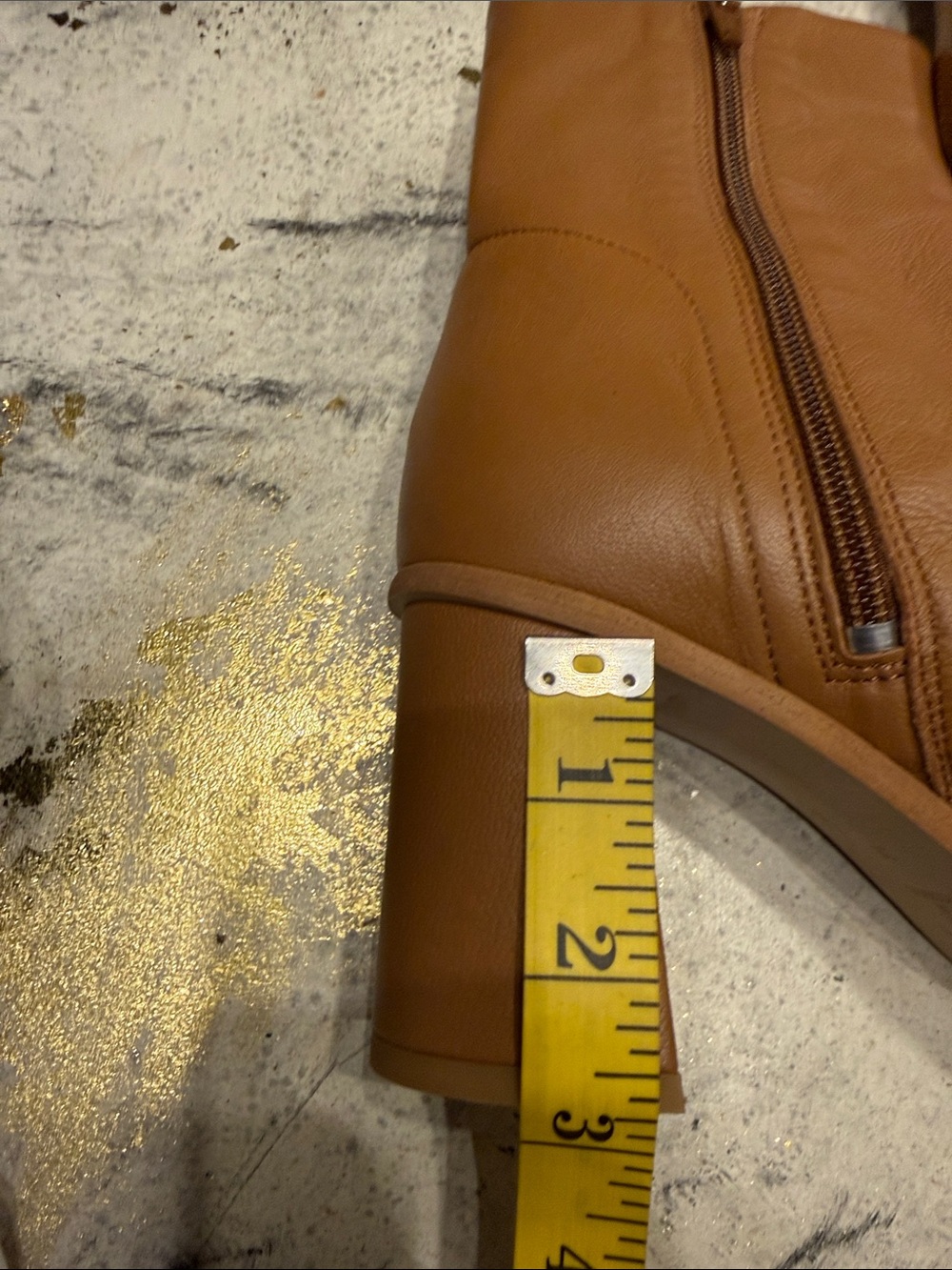 Free People Sienna Boots Womens 39 /8.5 Brown Tan Leather Chunky Heel Y2K Go Go - Picture 6 of 7